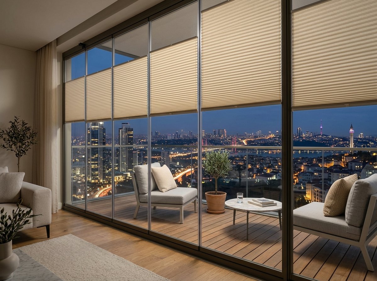 Cam Balkon Plise Perde